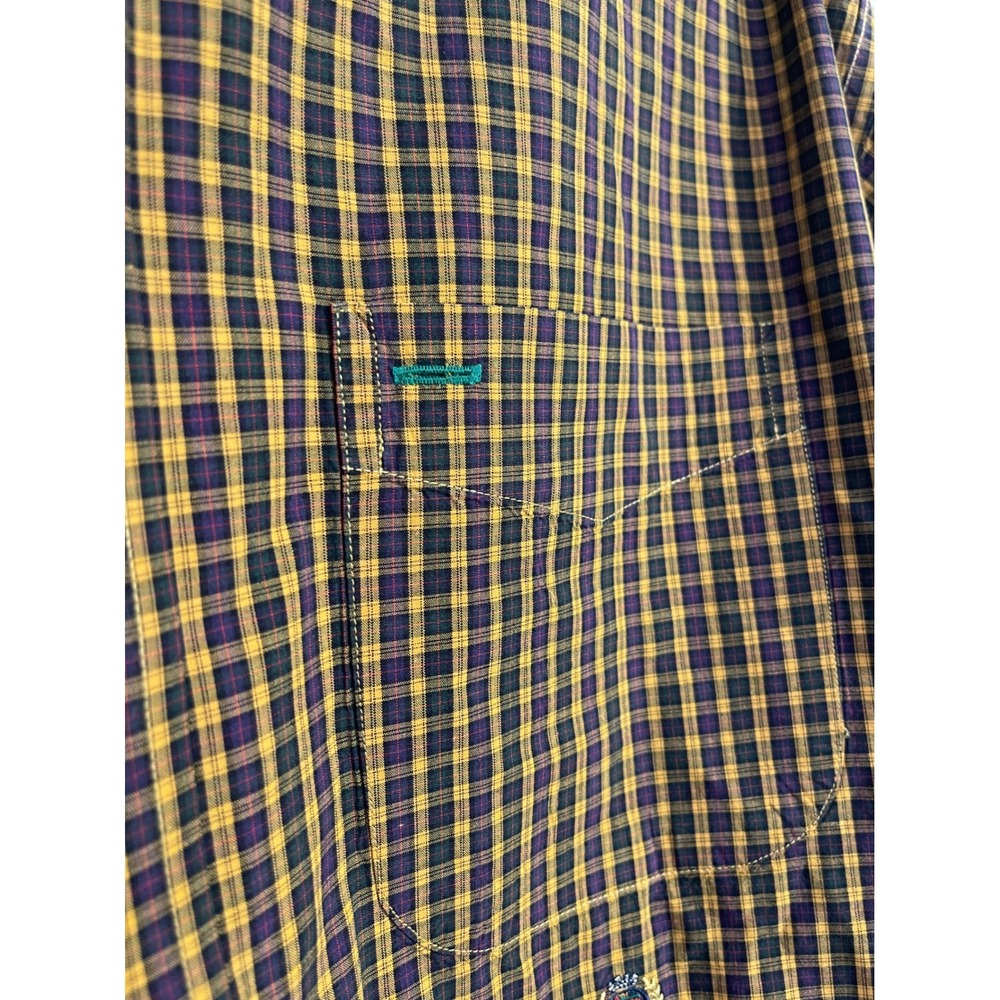 Vintage Tommy Hilfiger Plaid Button Up Shirt Crest Collegiate Mens Medium - Picture 7 of 12
